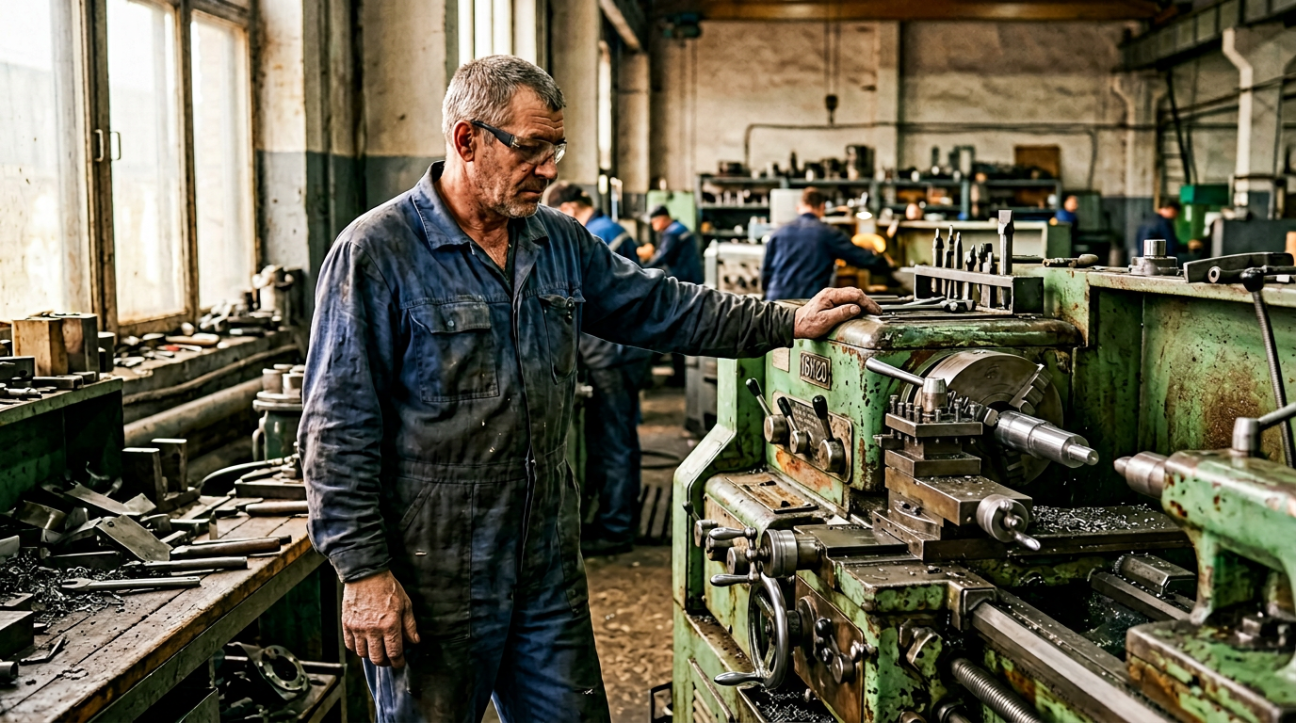 Квадратная обложка поста на тему: Призрак цеха: когда старое оборудование держит производство в заложниках